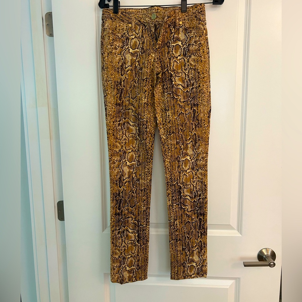 Tory Burch Stretch Skinny Snakeskin Pants size 26